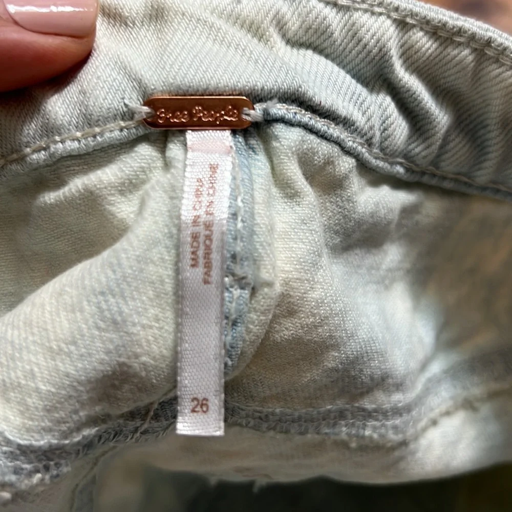 Free People Tie Front Jean denim Skirt size 26 - Picture 14 of 16